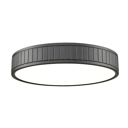 Z-Lite Madison Flush Mount, 1-Light, 16.5 In.W x 3 In.H, Matte Black/Frosted 1005F16-MB-LED
